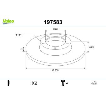 Jeu de 2 disques de frein arrière VALEO OEM 3Q0615601A Jeu de 2 disques de frein arrière VALEO OEM 3Q0615601A