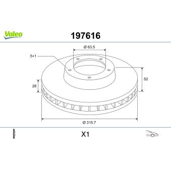 Jeu de 2 disques de frein avant VALEO OEM 31400764