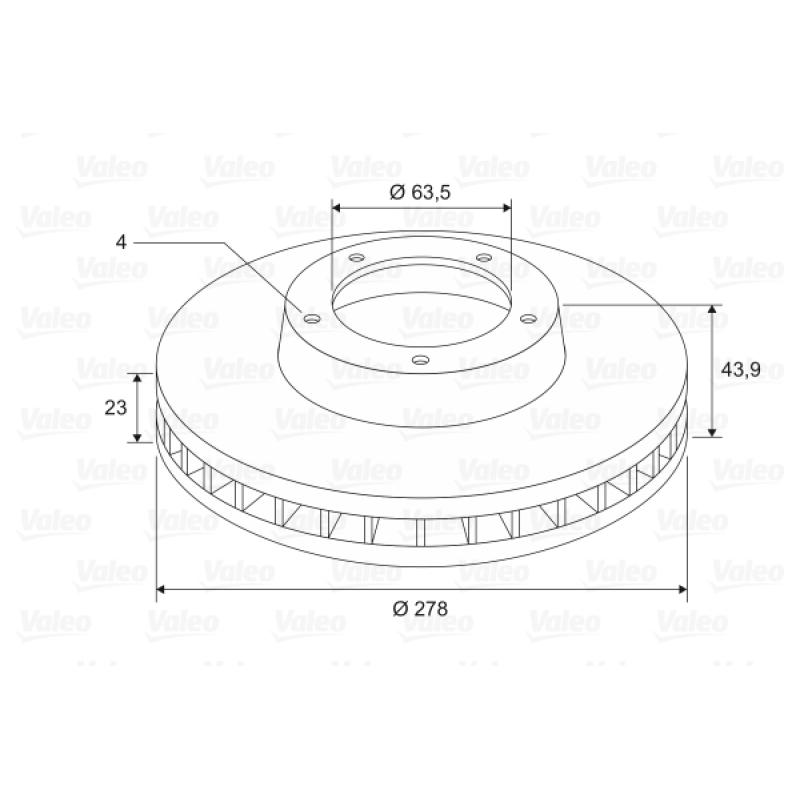 Jeu de 2 disques de frein avant VALEO 197617 - Visuel 1