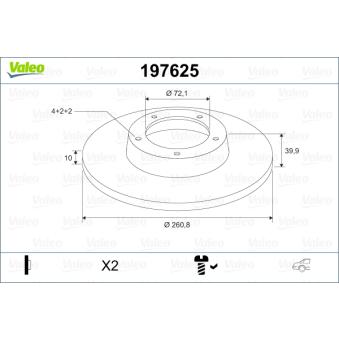 Jeu de 2 disques de frein arrière VALEO OEM 0K9AA26251