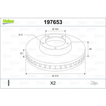 Jeu de 2 disques de frein avant VALEO OEM 5521177E00