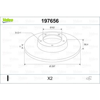 Jeu de 2 disques de frein arrière VALEO OEM 424310F020