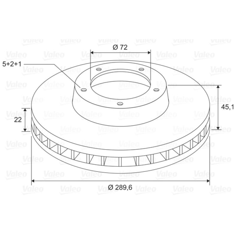 Jeu de 2 disques de frein avant VALEO 197708 - Visuel 1