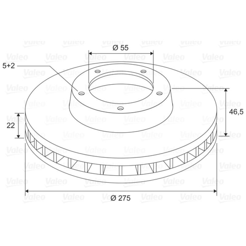 Jeu de 2 disques de frein avant VALEO 197728 - Visuel 1