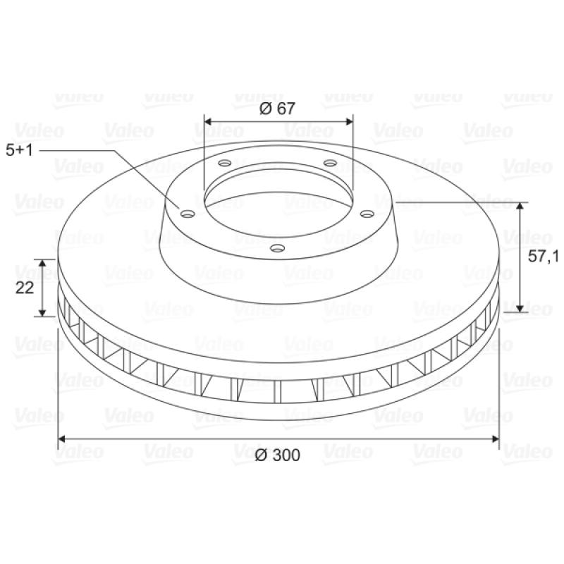 Jeu de 2 disques de frein arrière VALEO 197730 - Visuel 1