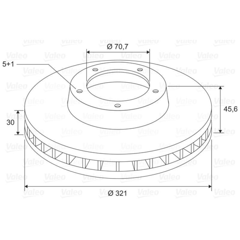 Jeu de 2 disques de frein avant VALEO 197756 - Visuel 1