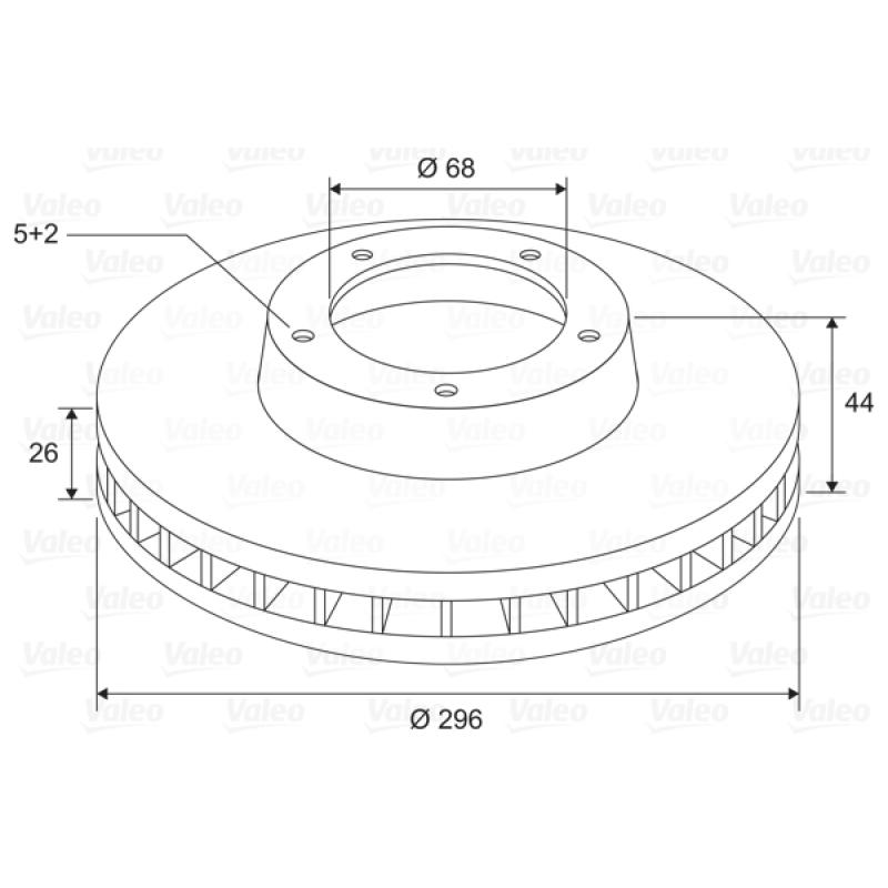 Jeu de 2 disques de frein avant VALEO 197758 - Visuel 1