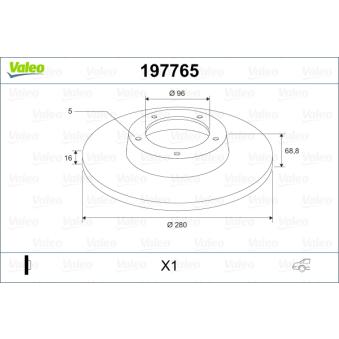 Jeu de 2 disques de frein arrière VALEO OEM 6C112A315BB