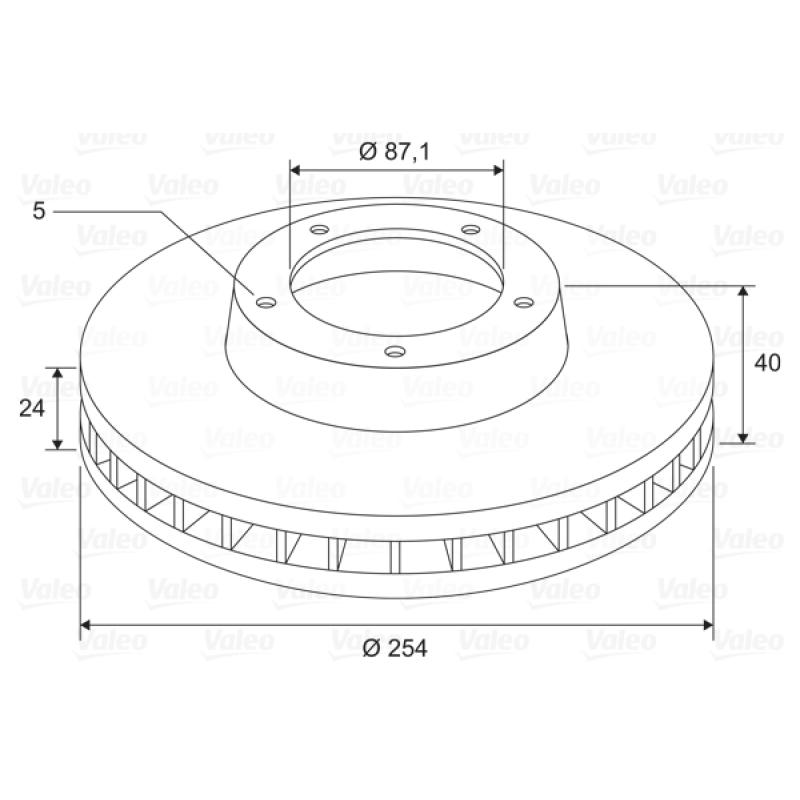 Jeu de 2 disques de frein avant VALEO 197774 - Visuel 1