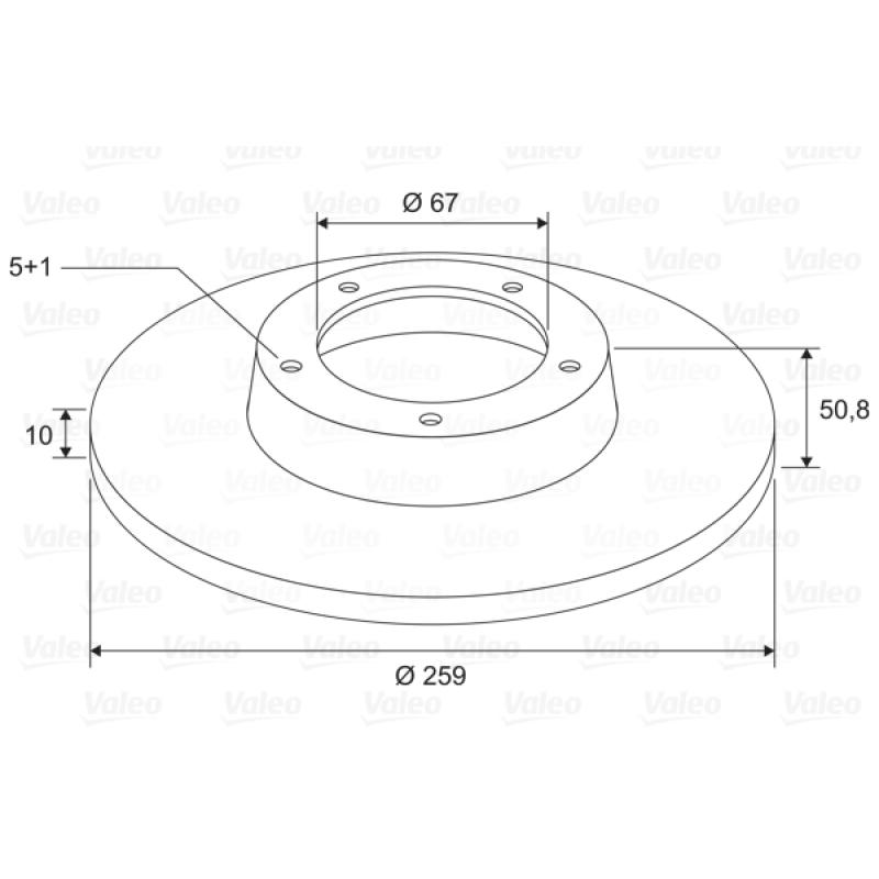 Jeu de 2 disques de frein arrière VALEO 197779 - Visuel 1