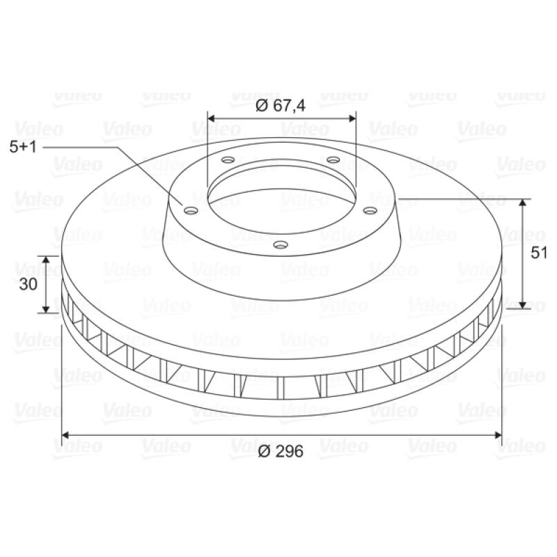 Jeu de 2 disques de frein avant VALEO 197807 - Visuel 1