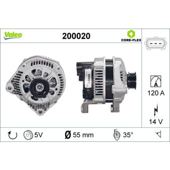 Alternateur VALEO 200020 pour TOYOTA COROLLA 730 d - 193cv