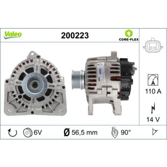 Alternateur VALEO 200223 pour RENAULT WIND 1.6 - 133cv