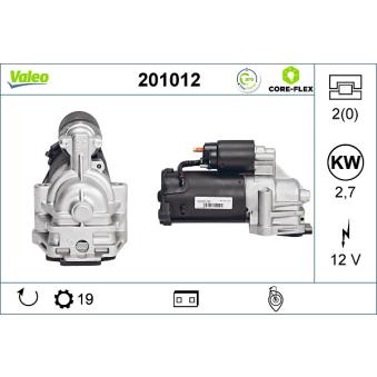 Démarreur VALEO OEM 2S7T11000DA