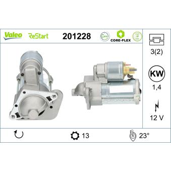 Démarreur VALEO 201228 pour VOLVO V60 1.5 dCi 110 - 110cv