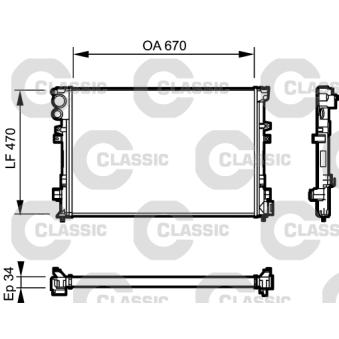 Radiateur, refroidissement du moteur VALEO OEM 1475845080