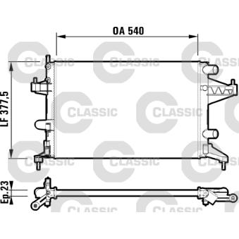 Radiateur, refroidissement du moteur VALEO OEM 93173379
