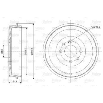 Tambour de frein VALEO OEM 51903659 Tambour de frein VALEO OEM 51903659