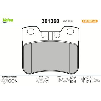 Jeu de 4 plaquettes de frein avant VALEO OEM 425286