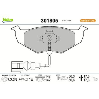 Jeu de 4 plaquettes de frein avant VALEO [301805]