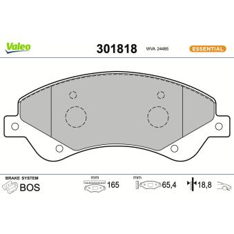 Jeu de 4 plaquettes de frein avant VALEO OEM ME6C1J2K021BB