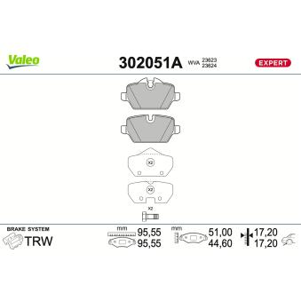Jeu de 4 plaquettes de frein avant VALEO [302051A]