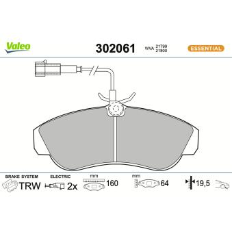 Jeu de 4 plaquettes de frein avant VALEO OEM 9945810