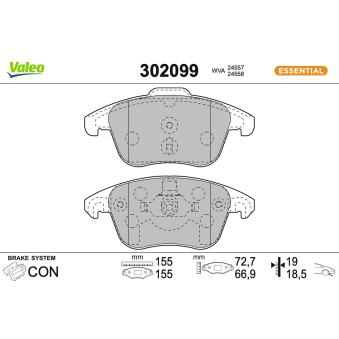 Jeu de 4 plaquettes de frein avant VALEO OEM 425477