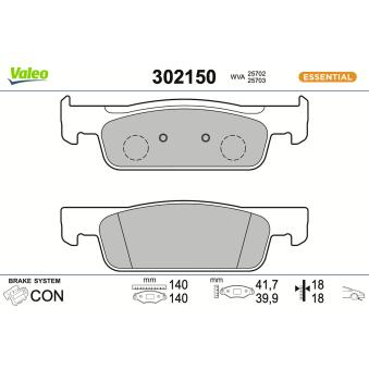 Jeu de 4 plaquettes de frein avant VALEO OEM 4534211400
