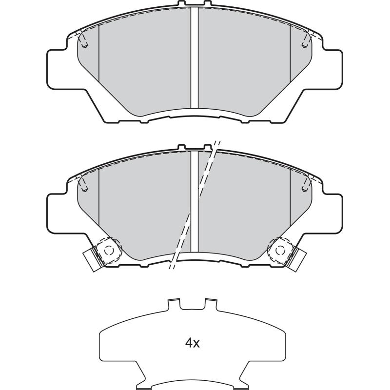 Jeu de 4 plaquettes de frein avant VALEO 302158 - Visuel 1