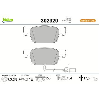 Jeu de 4 plaquettes de frein avant VALEO OEM 8W0698151K