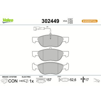 Jeu de 4 plaquettes de frein avant VALEO OEM 6001073149