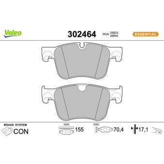 Jeu de 4 plaquettes de frein avant VALEO OEM 1612412380