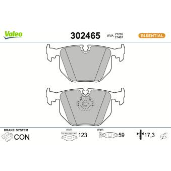 Jeu de 4 plaquettes de frein arrière VALEO OEM SFP000120
