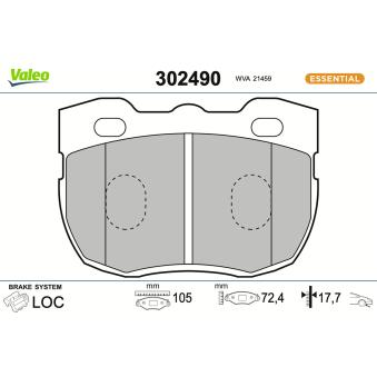 Jeu de 4 plaquettes de frein avant VALEO OEM RTC5760