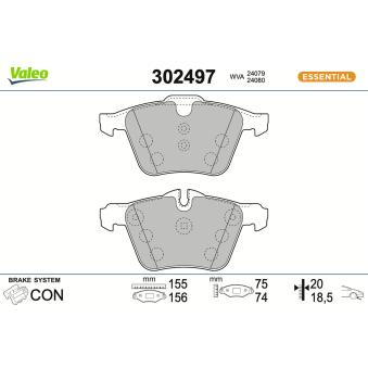 Jeu de 4 plaquettes de frein avant VALEO OEM C2C35440