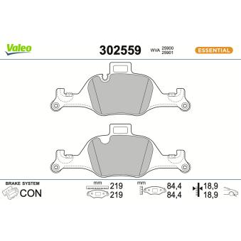 Jeu de 4 plaquettes de frein avant VALEO 302559 pour BMW Série 4 430 i - 258cv