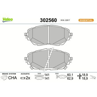 Jeu de 4 plaquettes de frein avant VALEO OEM 04465F4010