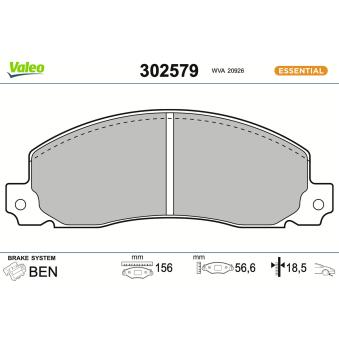 Jeu de 4 plaquettes de frein avant VALEO OEM 7701202956