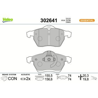 Jeu de 4 plaquettes de frein avant VALEO OEM 5062211