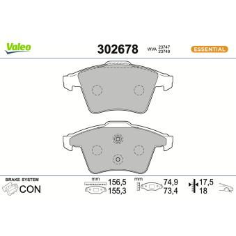 Jeu de 4 plaquettes de frein avant VALEO OEM 7H0698151C