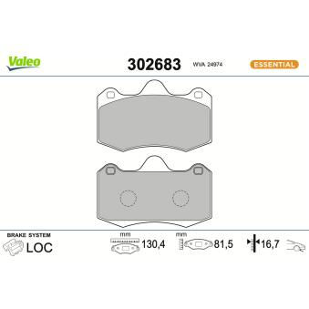 Jeu de 4 plaquettes de frein avant VALEO OEM 6LL698151