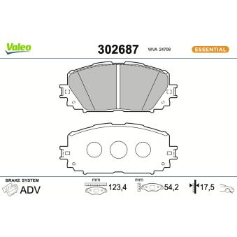 Jeu de 4 plaquettes de frein avant VALEO [302687]