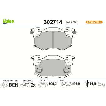 Jeu de 4 plaquettes de frein avant VALEO OEM 7701203213
