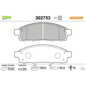Jeu de 4 plaquettes de frein avant VALEO OEM 4605A198
