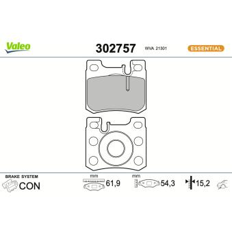 Jeu de 4 plaquettes de frein arrière VALEO OEM 0024200120