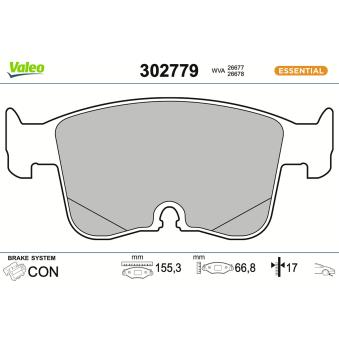 Jeu de 4 plaquettes de frein avant VALEO [302779]