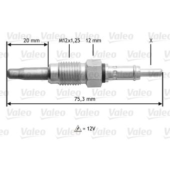 Bougie de préchauffage, chauffage aux électr VALEO 345181