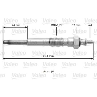 Bougie de préchauffage VALEO [345207]