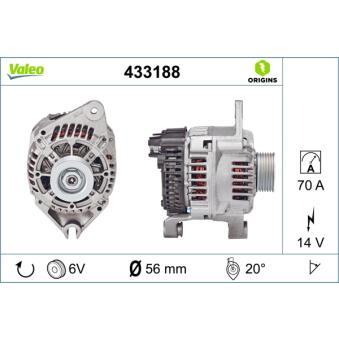 Alternateur VALEO OEM 96072440